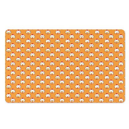 Cute Chicken Emoji Pattern Print Polyester Doormat