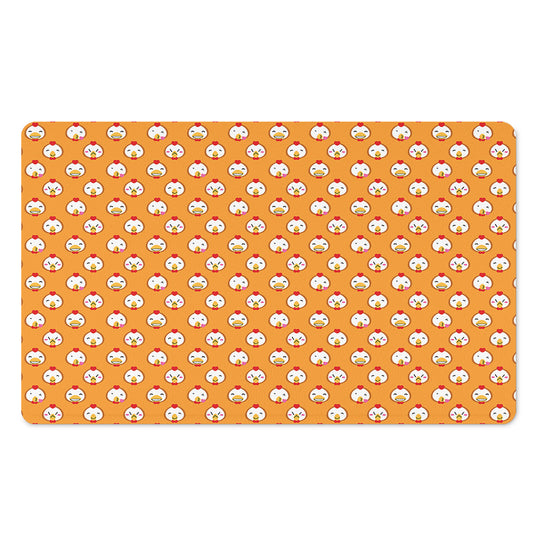 Cute Chicken Emoji Pattern Print Polyester Doormat