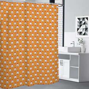 Cute Chicken Emoji Pattern Print Premium Shower Curtain