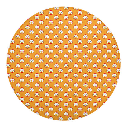 Cute Chicken Emoji Pattern Print Round Blanket
