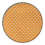Cute Chicken Emoji Pattern Print Round Floor Mat