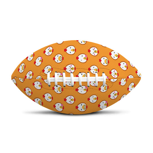 Cute Chicken Emoji Pattern Print Rugby Ball