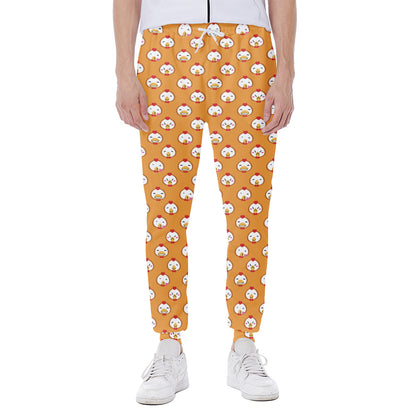 Cute Chicken Emoji Pattern Print Scuba Joggers