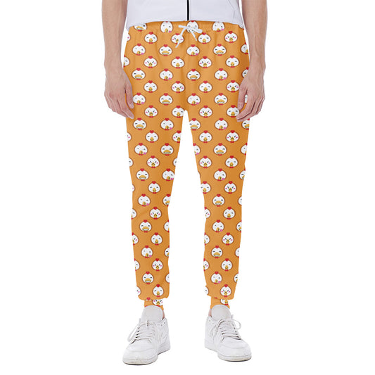 Cute Chicken Emoji Pattern Print Scuba Joggers