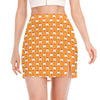 Cute Chicken Emoji Pattern Print Side Slit Mini Skirt