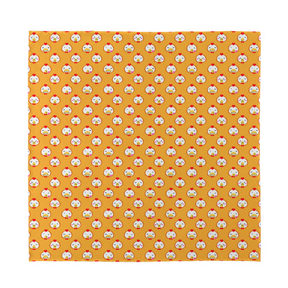 Cute Chicken Emoji Pattern Print Silk Bandana