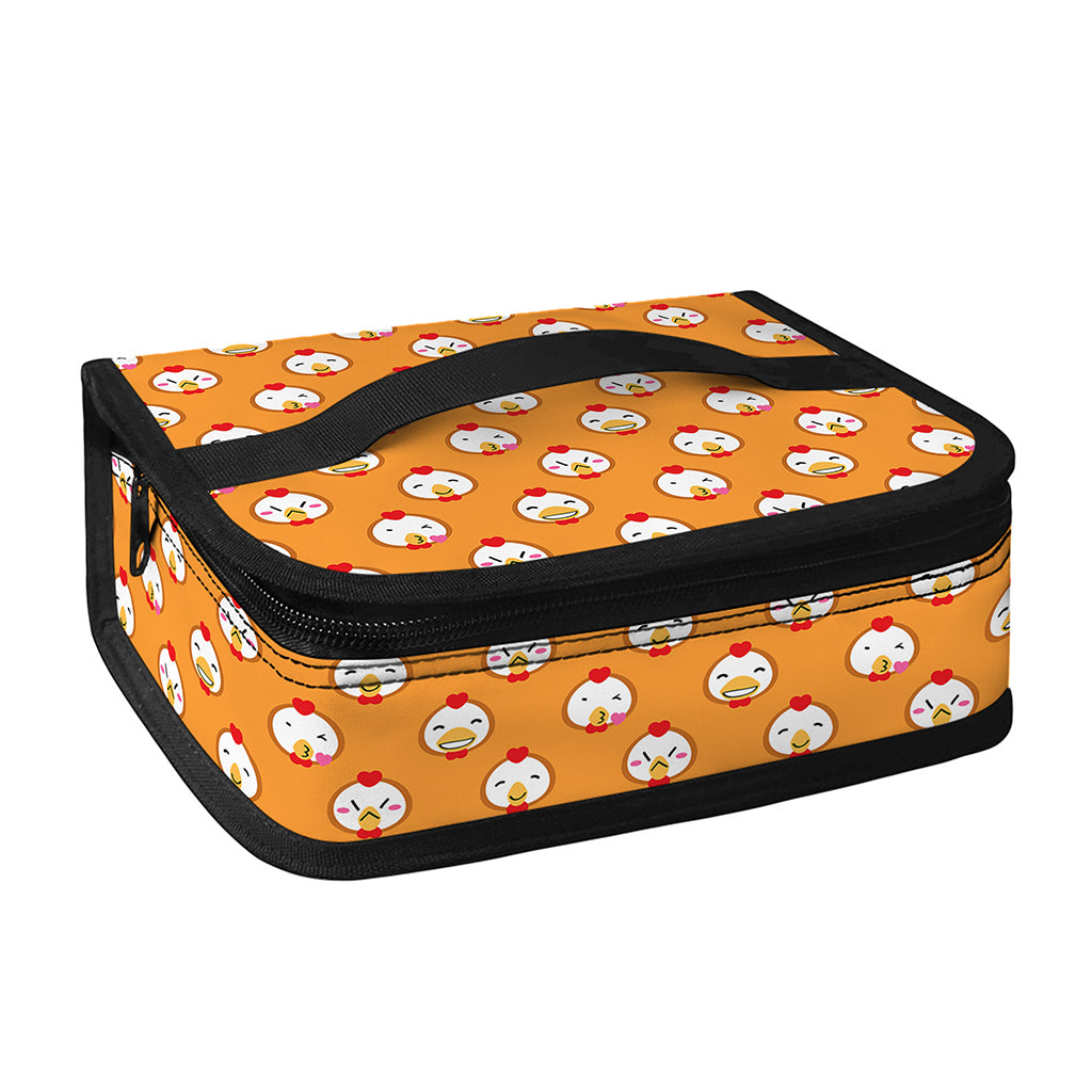 Cute Chicken Emoji Pattern Print Small Lunch Bag