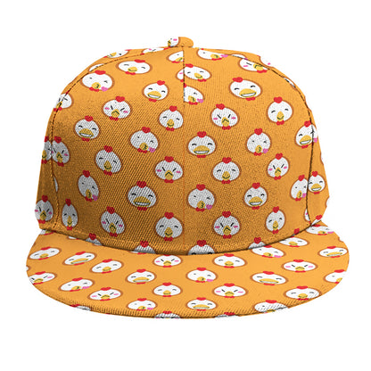 Cute Chicken Emoji Pattern Print Snapback Cap