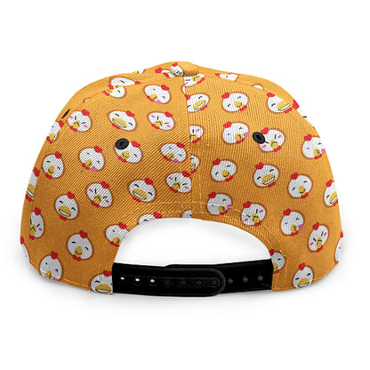 Cute Chicken Emoji Pattern Print Snapback Cap