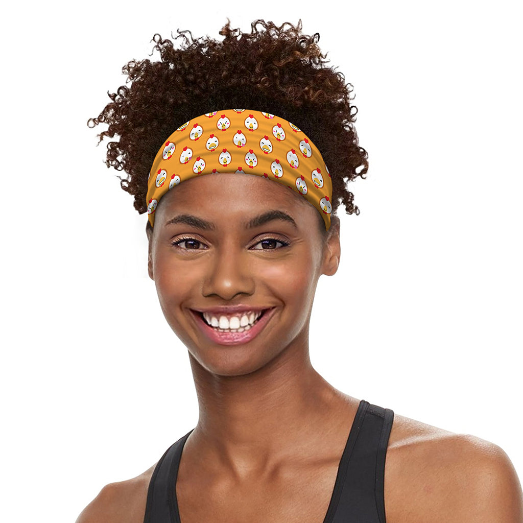 Cute Chicken Emoji Pattern Print Sports Headband