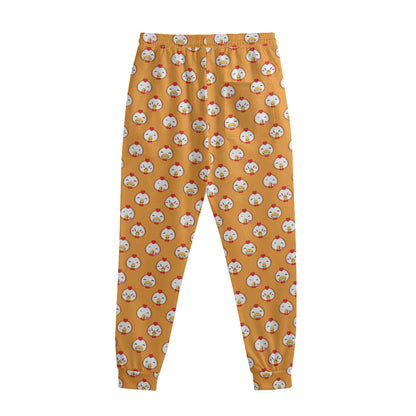 Cute Chicken Emoji Pattern Print Sweatpants