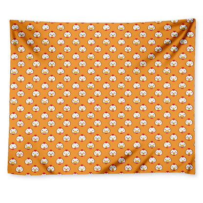 Cute Chicken Emoji Pattern Print Tapestry