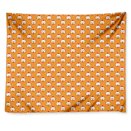 Cute Chicken Emoji Pattern Print Tapestry