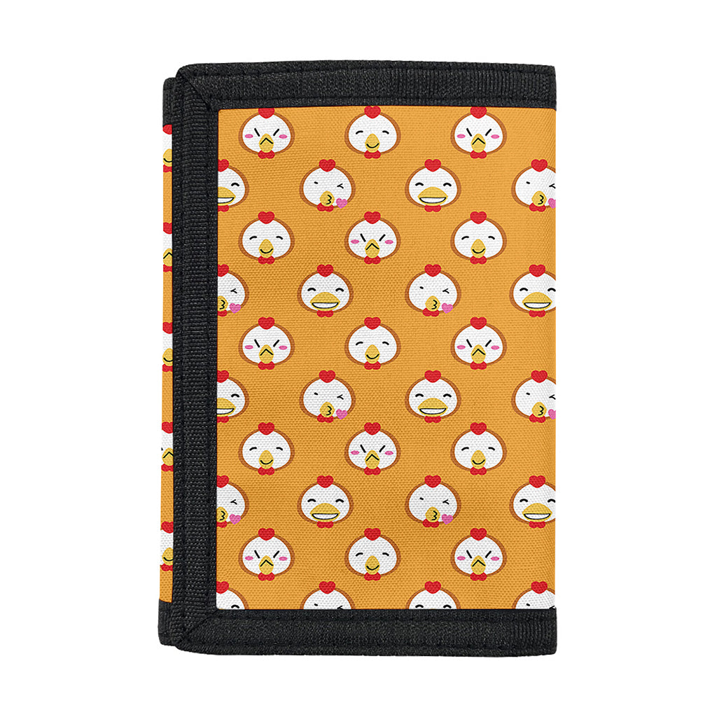 Cute Chicken Emoji Pattern Print Trifold Wallet