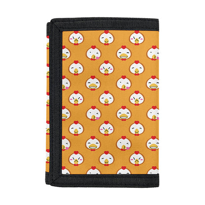 Cute Chicken Emoji Pattern Print Trifold Wallet