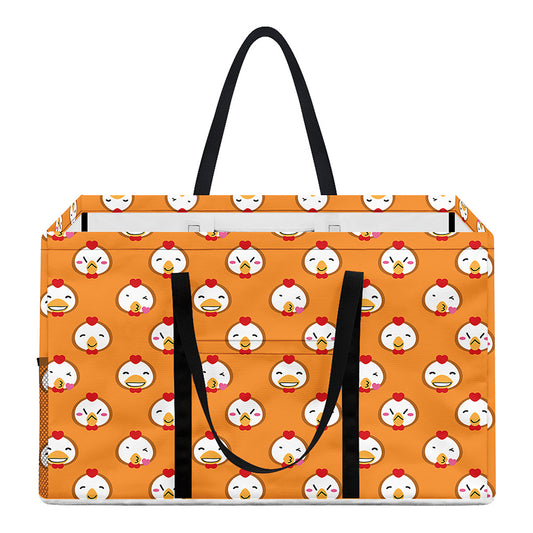 Cute Chicken Emoji Pattern Print Utility Tote Bag