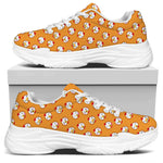 Cute Chicken Emoji Pattern Print White Chunky Shoes
