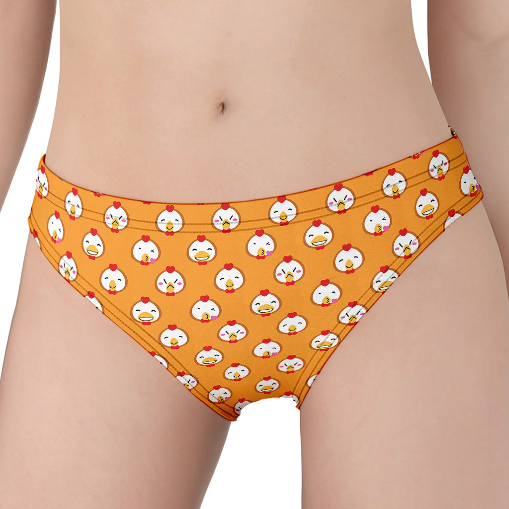 Cute Chicken Emoji Pattern Print Women's Panties