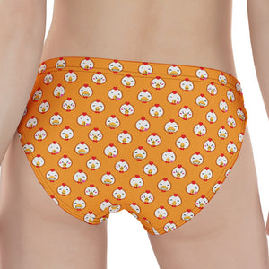 Cute Chicken Emoji Pattern Print Women's Panties