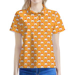 Cute Chicken Emoji Pattern Print Women's Polo Shirt