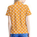 Cute Chicken Emoji Pattern Print Women's Polo Shirt