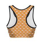 Cute Chicken Emoji Pattern Print Women's Sports Bra