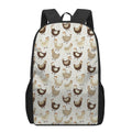 Cute Chicken Pattern Print 17 Inch Backpack