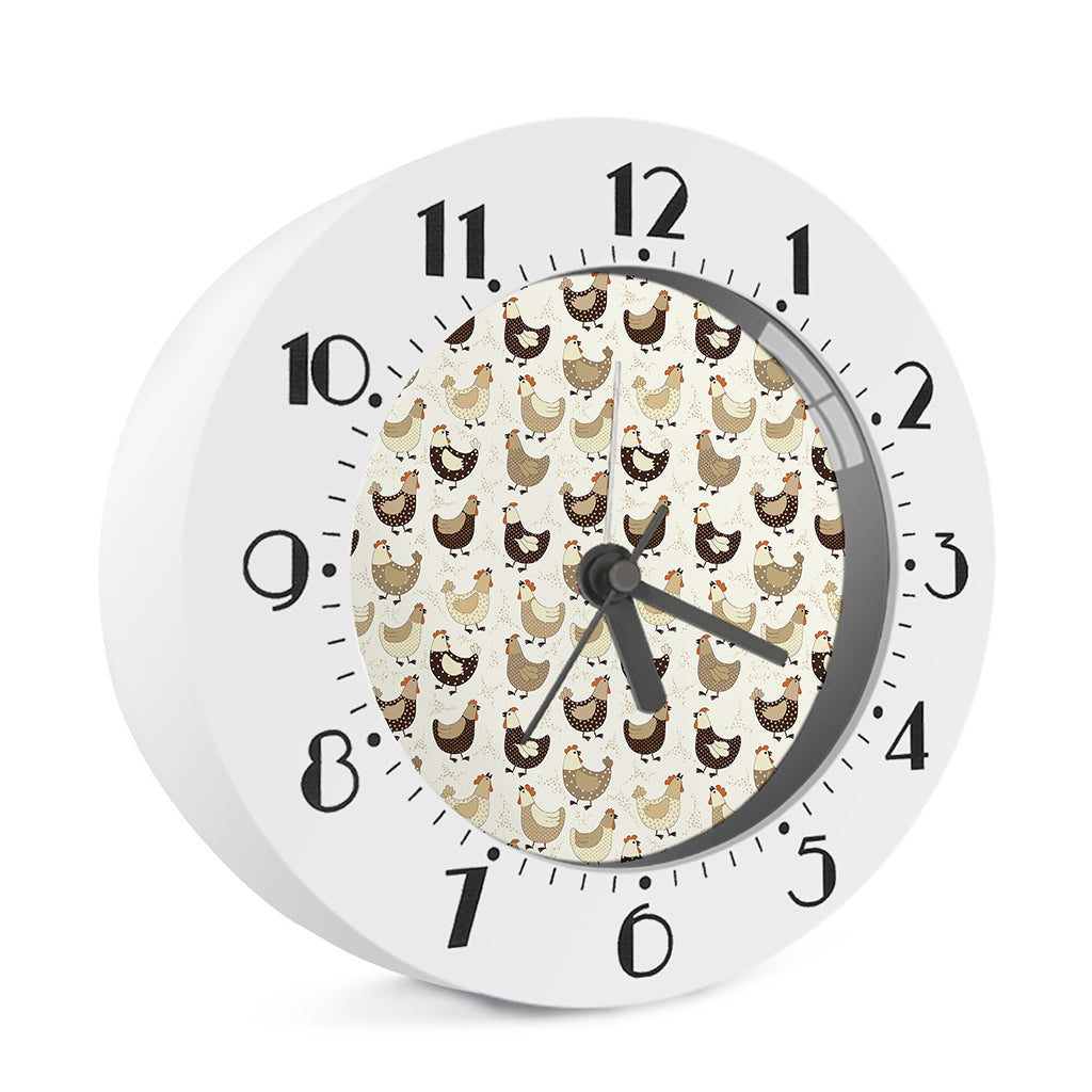 Cute Chicken Pattern Print Alarm Clock