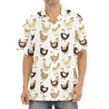 Cute Chicken Pattern Print Aloha Shirt