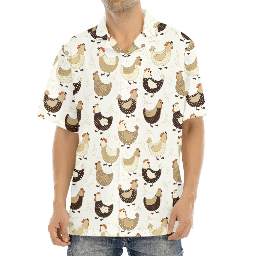 Cute Chicken Pattern Print Aloha Shirt