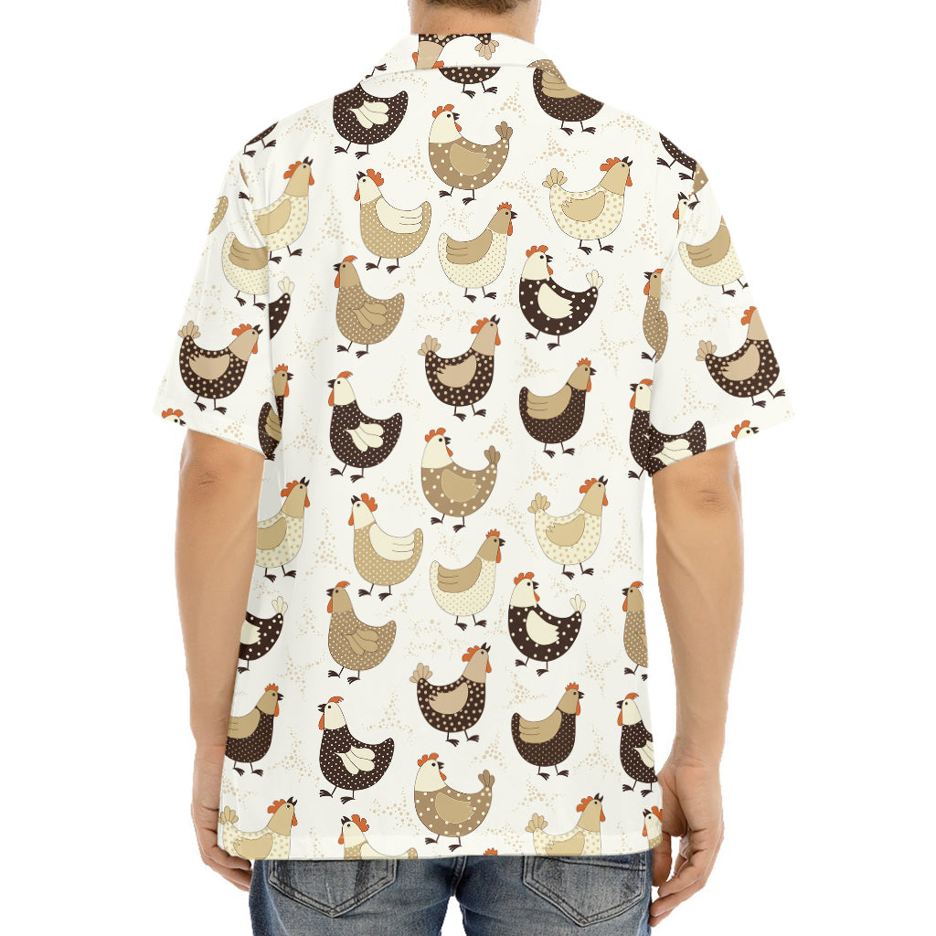 Cute Chicken Pattern Print Aloha Shirt