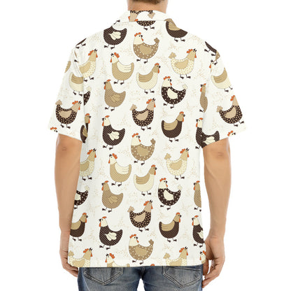 Cute Chicken Pattern Print Aloha Shirt
