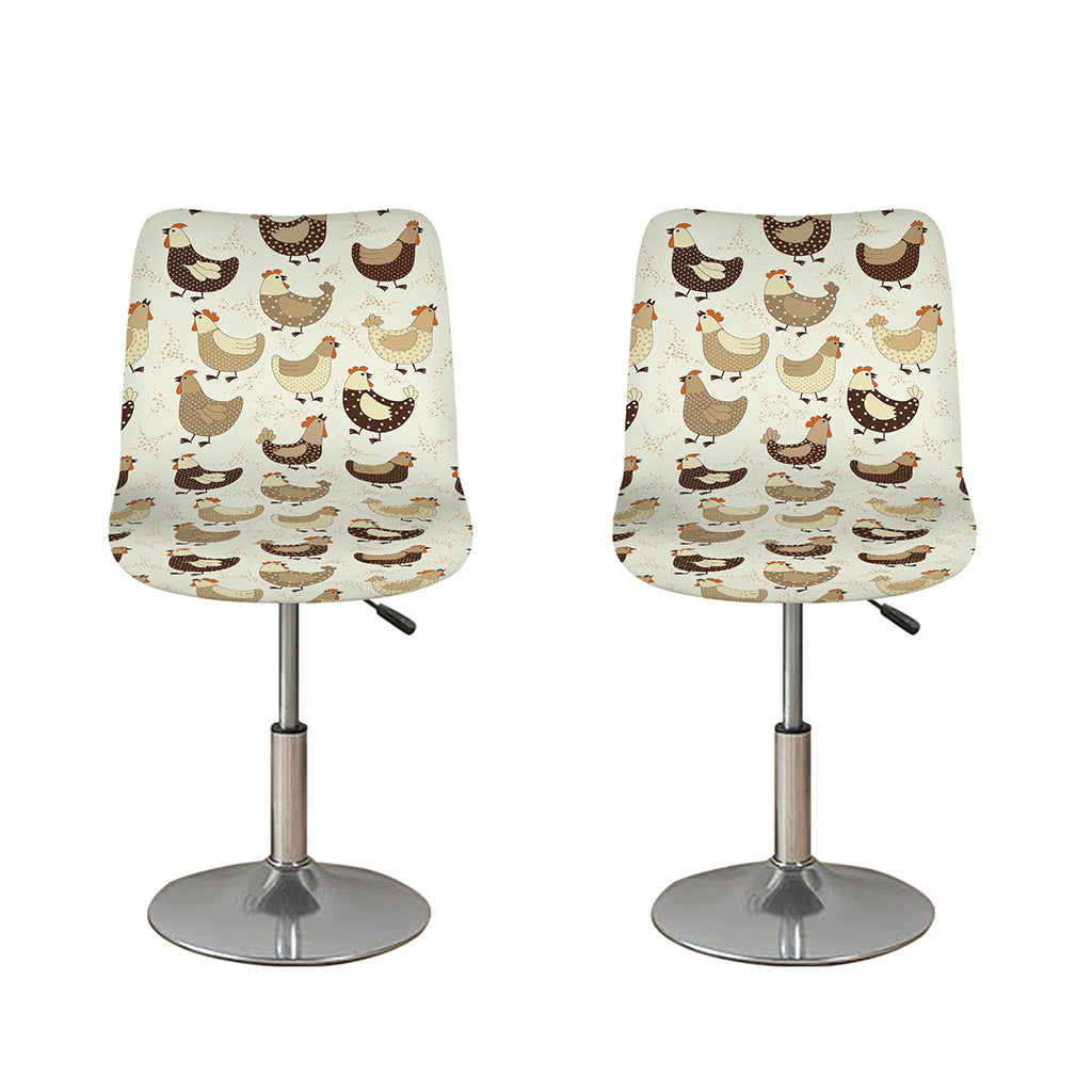 Cute Chicken Pattern Print Bar Stool Covers