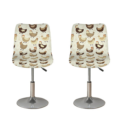 Cute Chicken Pattern Print Bar Stool Covers