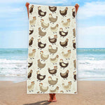 Cute Chicken Pattern Print Beach Towel