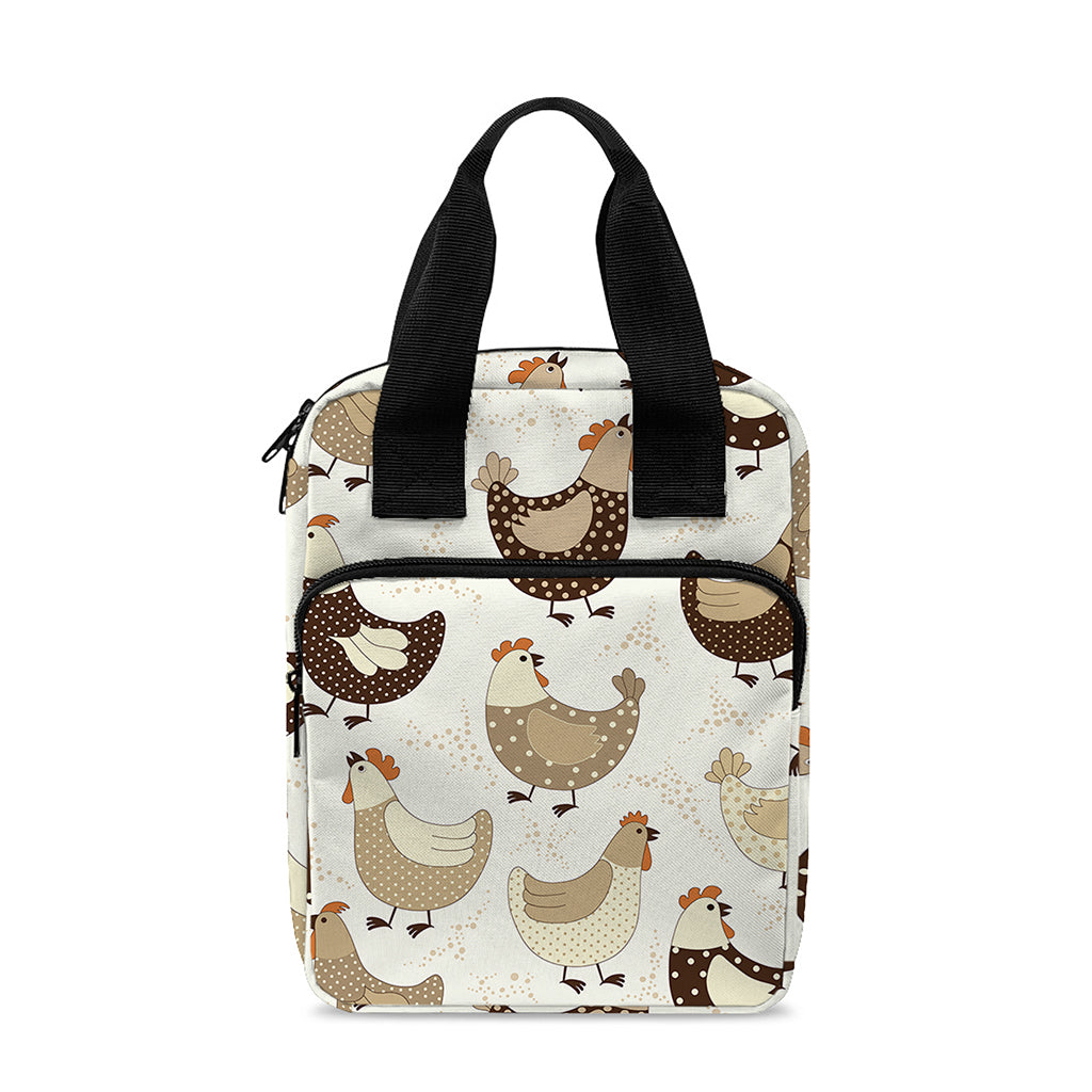 Cute Chicken Pattern Print Bible Tote Bag