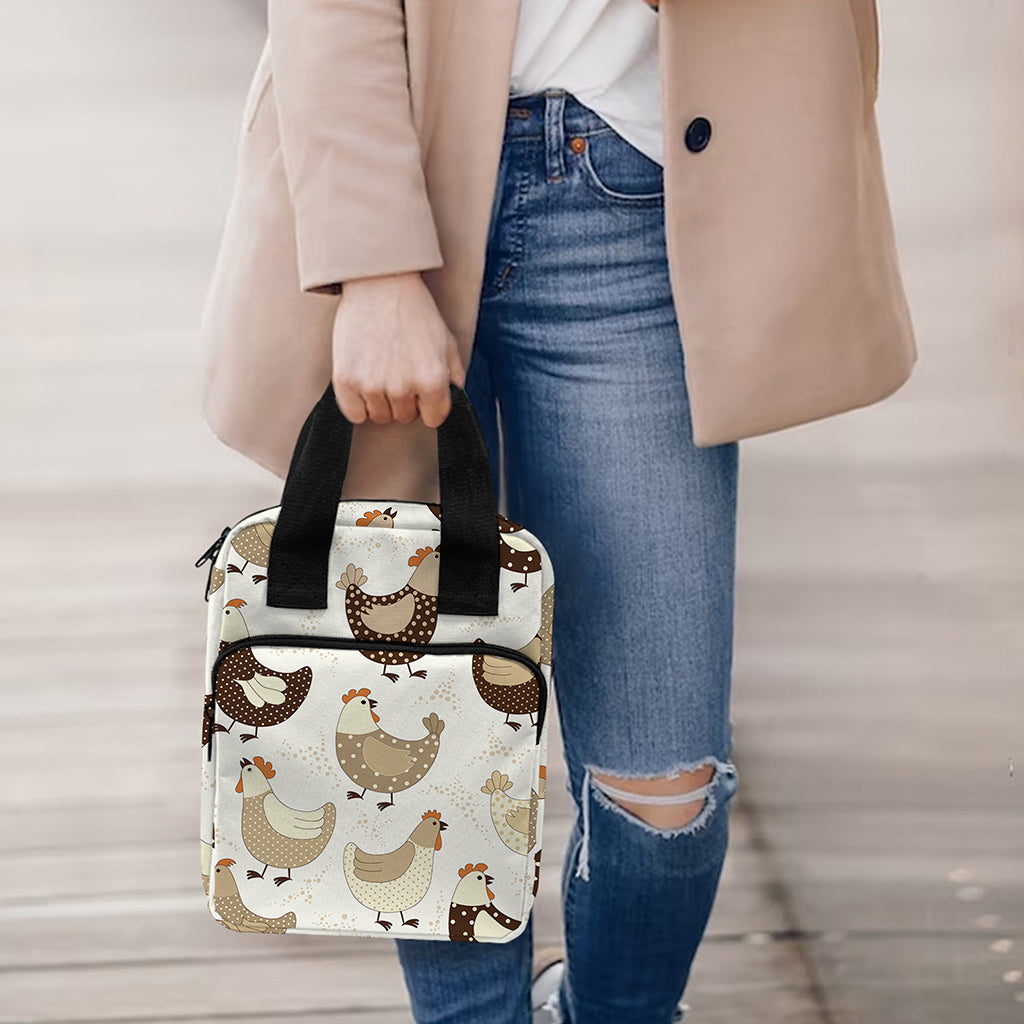 Cute Chicken Pattern Print Bible Tote Bag