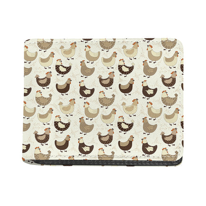 Cute Chicken Pattern Print Bifold Wallet