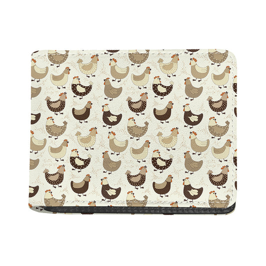 Cute Chicken Pattern Print Bifold Wallet