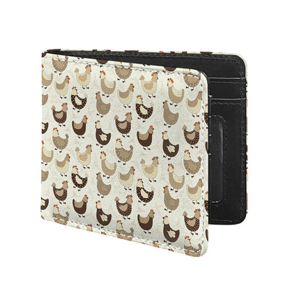 Cute Chicken Pattern Print Bifold Wallet