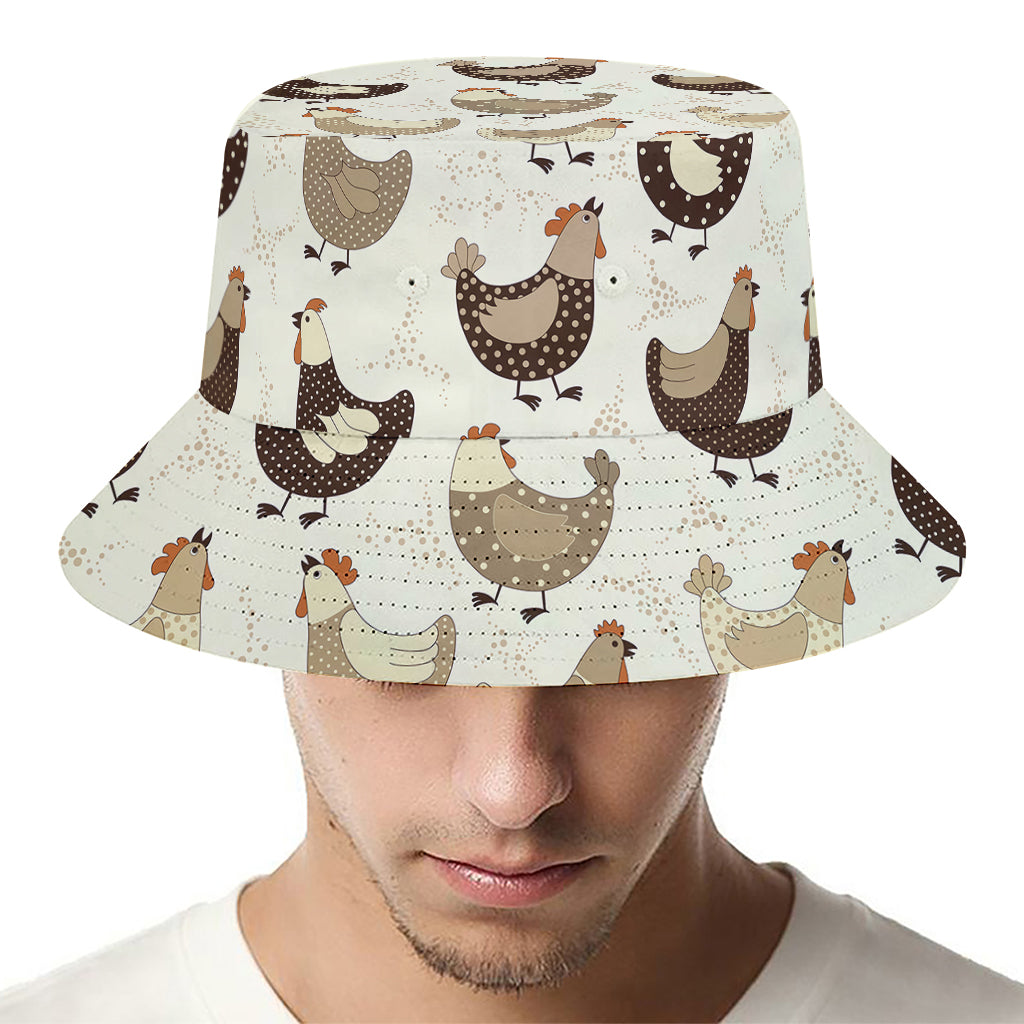 Cute Chicken Pattern Print Bucket Hat