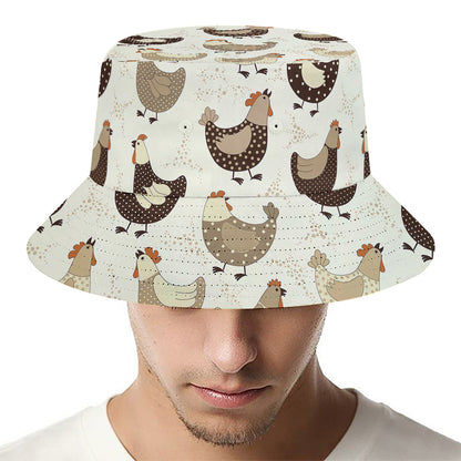 Cute Chicken Pattern Print Bucket Hat