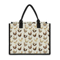 Cute Chicken Pattern Print Canvas Tote Bag