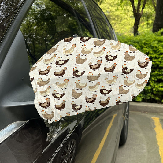 Cute Chicken Pattern Print Car Side Mirror Covers