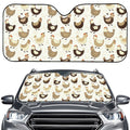 Cute Chicken Pattern Print Car Windshield Sun Shade