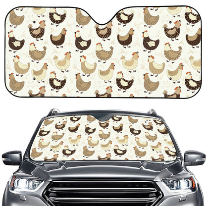 Cute Chicken Pattern Print Car Windshield Sun Shade