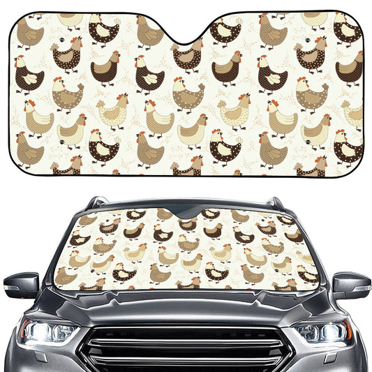 Cute Chicken Pattern Print Car Windshield Sun Shade