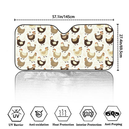 Cute Chicken Pattern Print Car Windshield Sun Shade