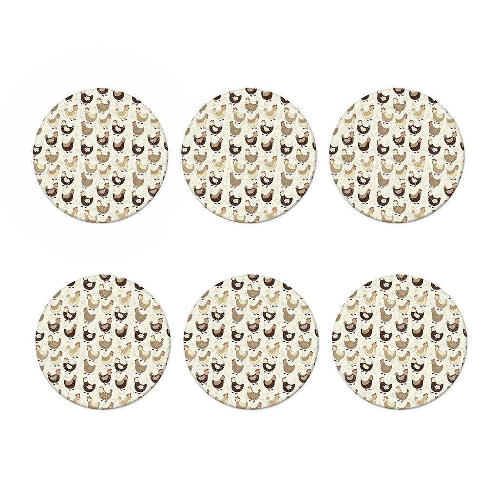Cute Chicken Pattern Print Coaster Set