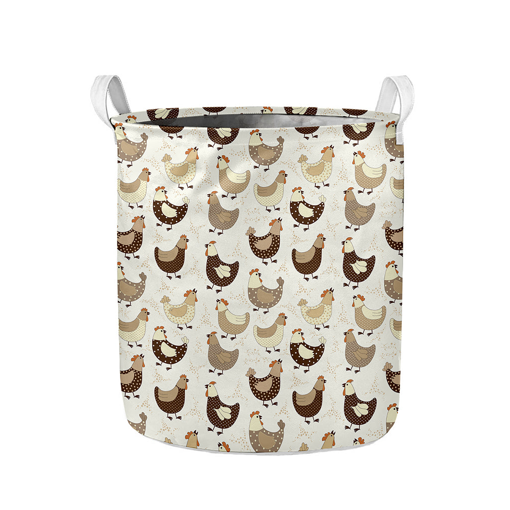 Cute Chicken Pattern Print Collapsible Laundry Basket
